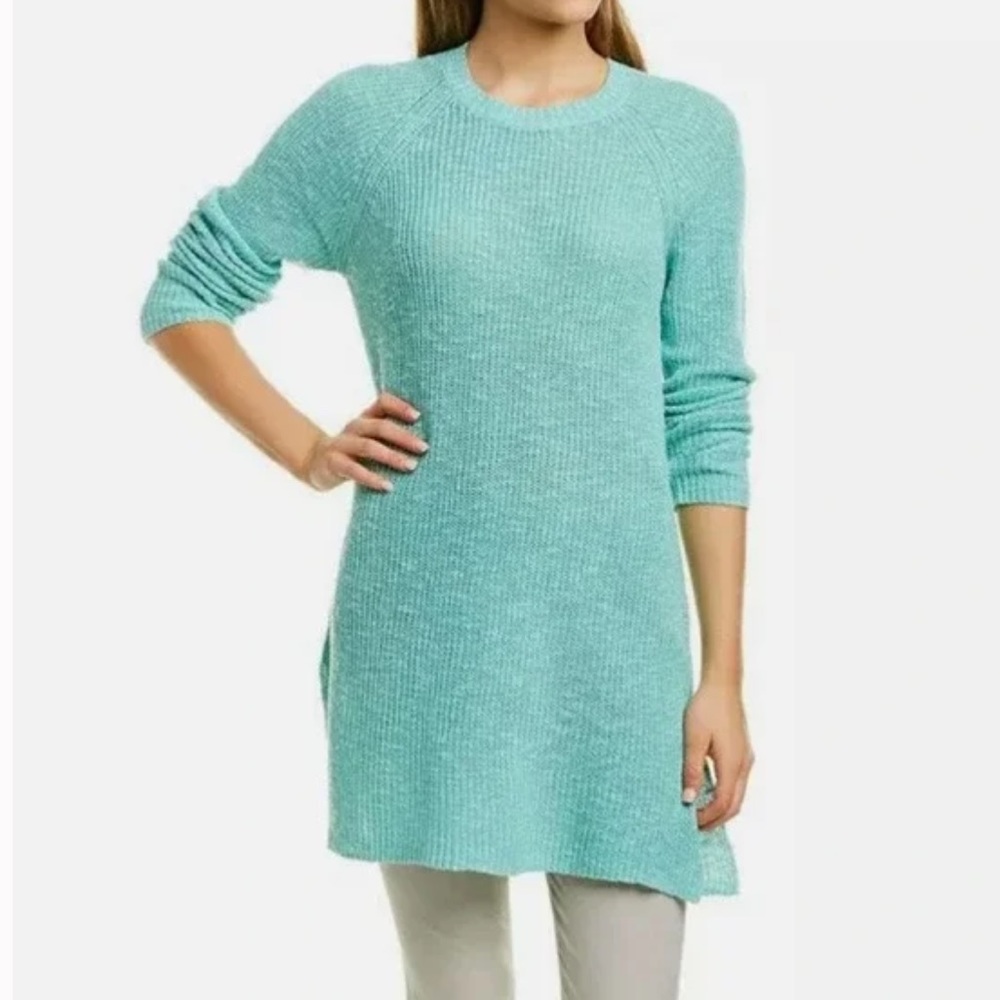 Eileen Fisher Mint Linen Cotton Blend Organic Sweater Tunic